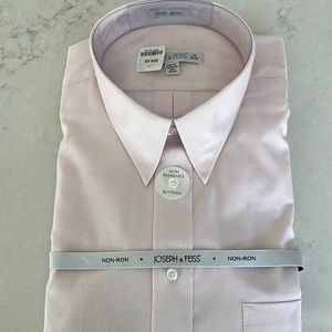 Men’s light pink dress shirt, 18, 34/35